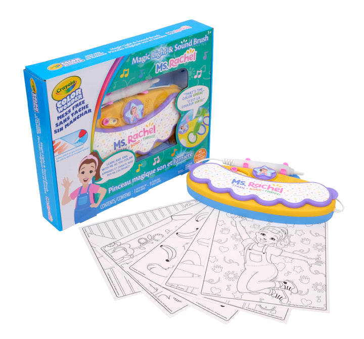 Crayola Ms Rachel Color Wonder Magic Light Brush, Mess Free Coloring Toy 3+ | Paint Set for Toddlers, Musical Ms Rachel Toys, No Mess Painting, Birthday Art Gift for Kids, Screen Free Arts & Crafts