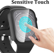 6-Pack Case with Screen Protector for Apple Watch SE3/SE2/SE/6/5/4 40mm | Hard-PC Protective Face Cover, Slim Bumper with Scratch Resistant Tempered Glass, HD Sensitive Touch Film for iWatch 40 mm