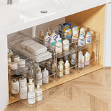 Vtopmart 4 Pack Pull Out Bathroom Under Sink Organizer (S-Standard) | Slide-out drawers, Multi-purpose storage, Clear visibility, Easy Set-up