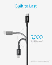 Anker USB C to USB C Cable, 100W Fast Charging Cable (2-Pack, 6 ft, Black) | For iPhone 18 / 17 Series, MacBook Pro 2020, Pixel, and More (Not for Video Output)