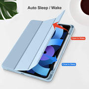 Akkerds for iPad Air 11 Inch Case M4/M3/M2, Air 5th/4th Gen 10.9, Sky Blue | With Pencil Holder, for iPad Air Case 2026/2025/2024/2022/2020, Soft TPU Back, Slim Trifold Stand Cover, Auto Sleep/Wake