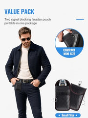 lanpard Faraday Pouch for Car Keys, Faraday Bag, Car RFID Signal Blocking Holder, Key Fob Protector, Key fob cage Block Signal Anti-Theft Fob Case (2 Pack)