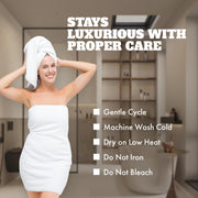 White Bath Towels 24x50 Inch, 6 Pack - Extra Absorbent Cotton Towel Set for Bathroom