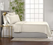 Pure Bamboo King Sheets, Genuine 100% Organic Viscose Derived from Bamboo Bed Sheet Set, Luxuriously Soft & Cooling, Double Stitching, 2 Year Quality Promise (King, Ivory)