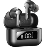 TOZO Hybrid Active Noise Cancelling in Ear Wireless Earbuds, 68H Playtime | 6 Mics AI Clear Calls, LED Display, 32 Preset EQs App, Bluetooth 5.3 Headphones, IPX8 Waterproof, Comfort Fit Ear Buds Black
