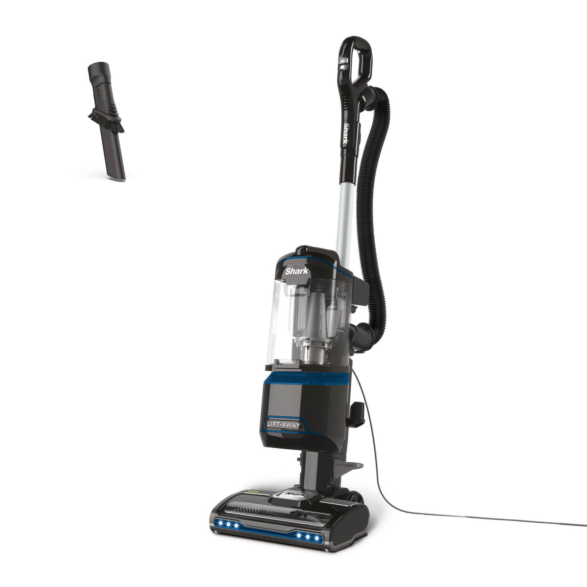 Shark Corded Upright Vacuum Cleaner 1.1L, Blue/Black, NV602UK | Lift-Away Technology, LED Headlights, Anti-Allergen, 8m Cord, 750W, Crevice, Multi-Surface Tools