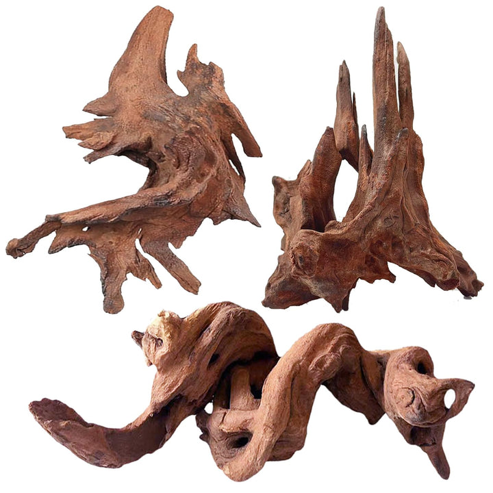 Jorewood Natural Aquarium Driftwood for Fish Tank Reptile Terrariums Decor | Safe Fish Tank Decorations, Unique Twisted Branches 3-Piece 7-11 Inch Low Tannin, Easy to Sink