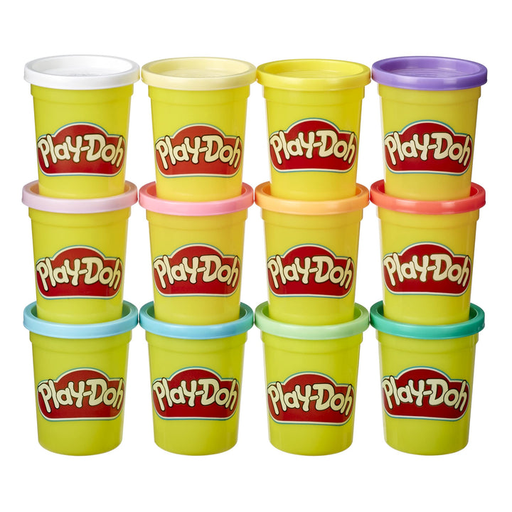 Play-Doh Pastel Colors Bulk 12-Pack of 4-Ounce Cans, Party Favors, Kids Arts & Crafts, Back to School Gifts & Prizes, Preschool Toys, Ages 2+ (Amazon Exclusive)