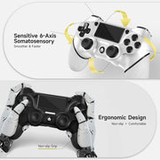 AceGamer 2 Pack for PS4 Controller, Wireless Controller for PS4/Pro/Slim/PC, with Non-Slip Grip of Both Sides and USB-C Cable! (Black and White)