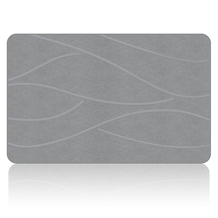 VEELOIM Stone Bath Mat, Diatomaceous Earth Shower Mat for Bathroom Grey | Fast Drying, Super Absorbent, Non-Slip Design, Easy to Clean, Natural Diatomaceous Earth
