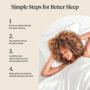 Kitsch Satin Pillowcase with Zipper - Standard Size, Ivory | Softer Than Silk Pillow Cases, Smooth Cooling Satin Pillow Case for Hair and Skin, Wrinkle-Free, Machine Washable