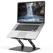 Gogoonike Adjustable Laptop Stand for Desk, Metal Laptop Riser Holder | Portable Desktop Book Stands, Foldable Ventilated Cooling Computer Notebook Stand Compatible with 10-15.6” Laptops, Tablets