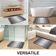 OLANLY Bathroom Rugs Mat 30x20, Extra Soft Absorbent Microfiber Bath Rugs | Grey, Non-Slip Quick-Drying Rubber Backing, Machine Washable Plush Bath Mat for Floor, Tub and Shower, Home Decor Accessories
