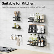 YASONIC Shower Caddy Adhesive, Rustproof Shower Shelves for Inside Shower | Large Capacity Shower Organizer, 6 Pack Bathroom Accessories with Soap Holder, No Drilling Bathroom Organizers and Storage