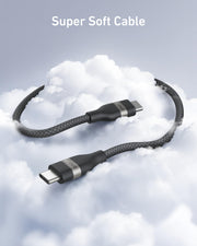 Anker Nano USB C to USB C Cable, 240W Fast Charging Cable (Black, 6ft) | Flexible Multi-Color Braided Charger for iPhone 18 / 17 Series, MacBook Pro, and More