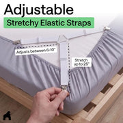 GORILLA GRIP Patented Fitted Bed Sheet Holders for Corners, 4 Pack White | Adjustable Elastic Fasteners with Straps with Metal Clips, Keeps in Place Bedding Sheets, Tight Suspenders for Mattress