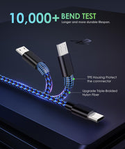 6amLifestyle 2 Pack 10ft PS4 Controller Charging Cable,Micro USB Braided Cord Compatible with PlayStation 4 DualShock 4, PS4 Slim/Pro, Xbox One S/X, Android Phones, Kindle, Black & Blue