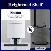 Kitsure Metal Toilet Paper Holder Free Standing, Medium, Black