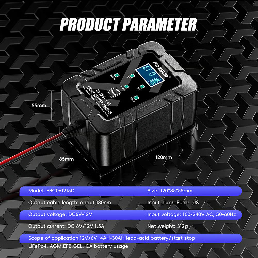 🔌Advanced 6V/12V Intelligent Auto Recognition Tech