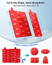4Pcs Adhesive Sticky Pads for Dash Cam, Square High Heat Resistant Double-Sided Sticker Replacement Fit for Windshield Dashcam Mount, 2.83" Car Windscreen Window Glass Mounting Tape Heavy Duty