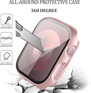 6-Pack Case with Screen Protector for Apple Watch SE3/SE2/SE/6/5/4 40mm | Hard-PC Protective Face Cover, Slim Bumper with Scratch Resistant Tempered Glass, HD Sensitive Touch Film for iWatch 40 mm