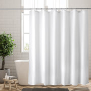 Titanker Waterproof Fabric Shower Curtain Liner Washable, Cloth Shower Liner with Magnets, White Shower Liner Soft Fabric, Lightweight Shower Curtain Liner, 70x72 Inches