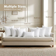 MIULEE 18x18 Pillow Inserts 4 Pack, 100% Virgin Fiber Filling Throw Pillows | Decorative Pillows for Sofa Bed Couch, Firm and Full Pillows, Excellent Support, Soft Brushed Fabric
