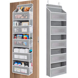 JARLINK Over the Door Organizer for Bedroom, Pantry, Bathroom, 5 Shelf Grey