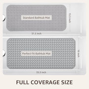 OTHWAY Bath Tub Shower Mat Non Slip, Bathtub Floor Liner Mats for Inside Shower Bathroom, Suction Cups and Drain Holes for Feet Scrubbing, Machine Washable, Soft on Feet, 35x16 Inch, Grey