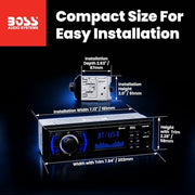 BOSS Audio Systems 616UAB Single DIN Bluetooth Car Stereo, No DVD, USB
