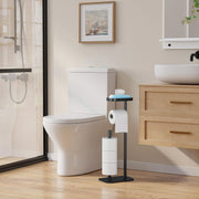Kitsure Metal Toilet Paper Holder Free Standing, Medium, Black
