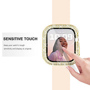 Surace Bling Case with Screen Protector for Apple Watch Series 6/5/4 40mm | Crystals Diamond Protective Face Cover Bumper with Tempered Glass Apple Watch Case, Sensitive Touch, Gold