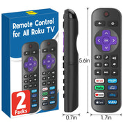 2 Pack Replacement Remote Control Only for Roku TV, Compatible for TCL Roku/Hisense Roku/Onn Roku/Sharp Roku/Philips Roku/Element Roku/Westinghouse Roku TVs (Not for Roku Stick, Box or Speaker)