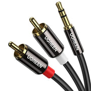 UGREEN 3.5mm to RCA Cable, 6.6FT 2RCA Male to Aux Audio Adapter, HiFi Sound | RCA to Aux Connector for Phone Speaker MP3 Tablet HDTV, Auxiliary 1/8 to RCA Cord Headphone Jack Y Splitter with Metal Shell