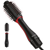 REVLON One-Step Volumizer Plus Hair Dryer and Styler, 2.4 in Barrel, Black | Soft waves, flips and curls, best for short to mid-length hair, 4 heat settings, detachable brush head