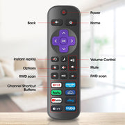 2 Pack Replacement Remote Control Only for Roku TV, Compatible for TCL Roku/Hisense Roku/Onn Roku/Sharp Roku/Philips Roku/Element Roku/Westinghouse Roku TVs (Not for Roku Stick, Box or Speaker)