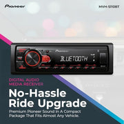 Pioneer MVH-S110BT 1-Din Digital Media Car Stereo with Bluetooth | Digital Media Receiver, USB Input, 50W x 4 Output, AM/FM Radio, iPhone & Android Compatible, Front & SW RCA Output