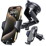[True Military-Grade] Car Phone Holder VANMASS [Upgraded Strongest Suction&Clip] Cell Phone Mount for Dashboard Windshield Vent Kit, Truck Cradle Stand for iPhone 18 Pro Max 17 16 15 Android,Ink Black