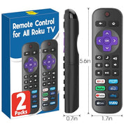 2 Pack Replacement Remote Control Only for Roku TV, Compatible for TCL Roku/Hisense Roku/Onn Roku/Sharp Roku/Philips Roku/Element Roku/Westinghouse Roku TVs (Not for Roku Stick, Box or Speaker)