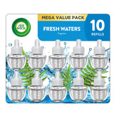 Air Wick Plug In Refills Fresh Waters, Essential Oils,10 Count | Air Wick plug refills for plug-in warmers bring Fresh Waters home fragrance to bathrooms, kitchens, living rooms.