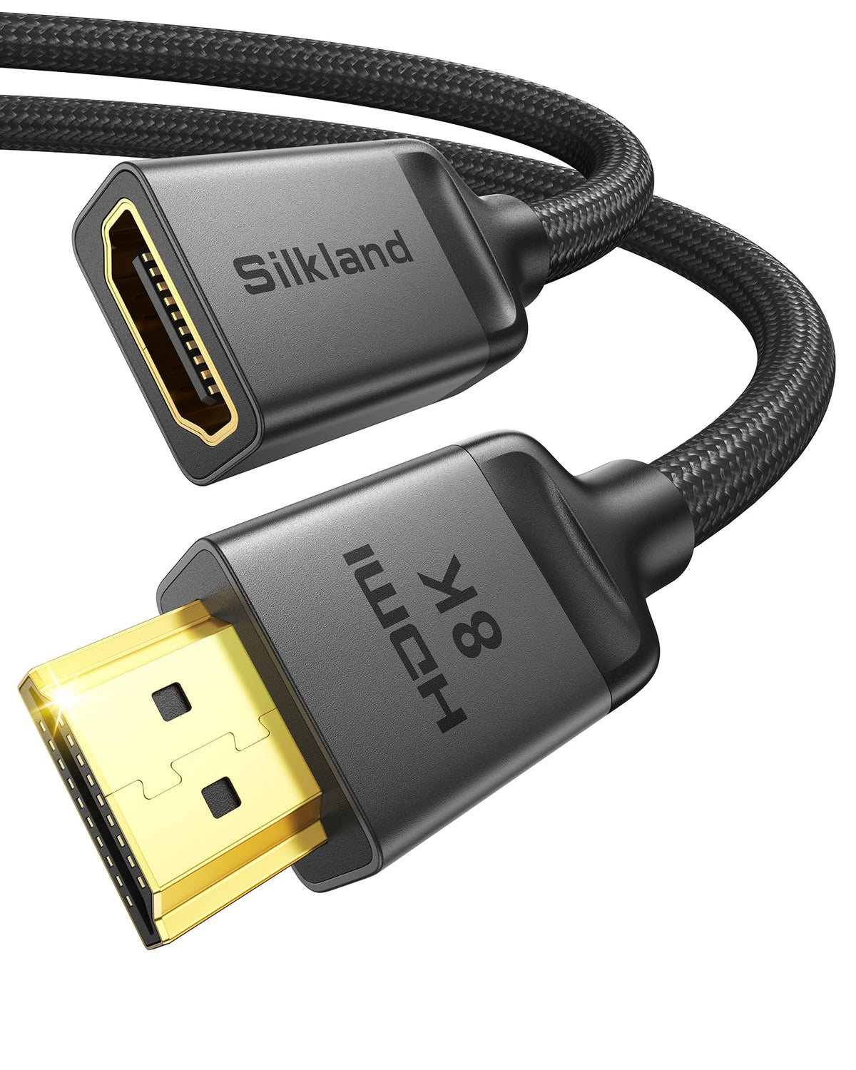 Silkland 8K HDMI Extension Cable 3.3FT HDMI Extender 2.1, 8K@60Hz 4K@120Hz