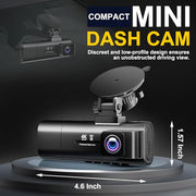 4K Dash Cam Front and Rear Inside,3.16" IPS,3 Channel Dash Cam for Car with 5G WiFi,Free 64GB Card,170° Wide Angle,Loop Recording,G-Sensor,WDR,Night Vision,Time-Lapse,24H Parking Monitor