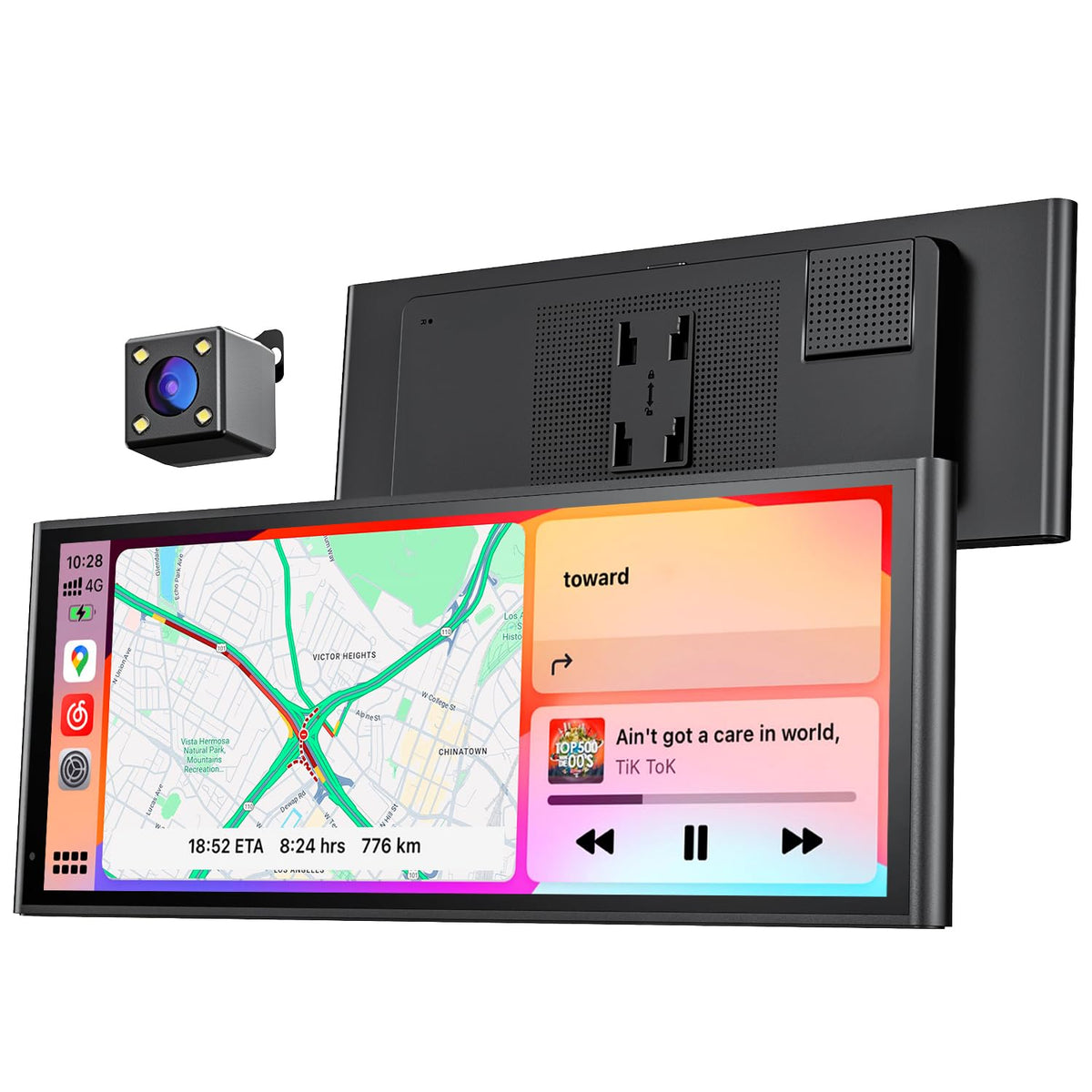 9.26" Wireless Portable Carplay Screen for Apple Car Play Android Auto OTA | 1600x600 IPS Touchscreen with OTA Updates, Backup Camera, Mirror Link, Bluetooth 5.0, Voice Control, GPS Navigation, FM