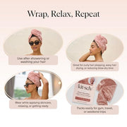 Kitsch XL Microfiber Hair Towel Wrap for Women - Terracotta