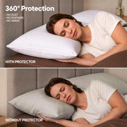Ultimate Comfort Pillow Protectors with Zipper Standard Size - Set of 4 | Bed Bug & Dust Mite Proof Pillow Cases - 100% Waterproof, Soft & Moisture Wicking Pillow Encasements by Utopia Bedding