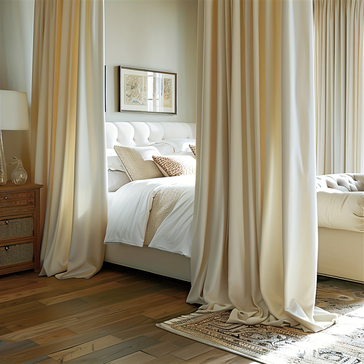 2 Panels\u002F Set Luxury Velvet Partition Curtains for Privacy, Room Divider Curtain Rod Pocket Curtains Office Home Decor