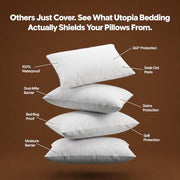 Ultimate Comfort Pillow Protectors with Zipper Standard Size - Set of 4 | Bed Bug & Dust Mite Proof Pillow Cases - 100% Waterproof, Soft & Moisture Wicking Pillow Encasements by Utopia Bedding