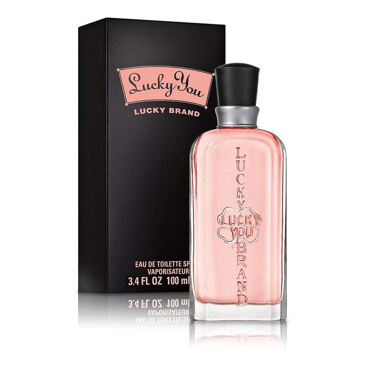 Lucky Brand Lucky You Eau de Toilette for Women, 3.4 fl oz | Women's fresh floral citrus eau de toilette. Perfume with notes of ruby red grapefruit, creamy sandalwood, and peony.