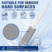 2 Pack Pumice Stone for Toilet Cleaning, Extra Long Handle for Removing Bowl Ring, Pool, Bathroom, Toilet Brush