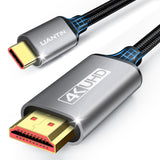 UANTIN USB C to HDMI Cable 6Ft for Home Office 4K High-Speed | USBC to HDMI Braided Cord [Thunderbolt 3/4/5 Compatible] with MacBook Neo, Galaxy S9 to S25, iPhone 17 Pro/Max, iPad, Surface